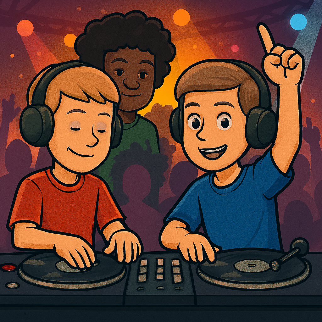 Actiefoto van DJ T & J